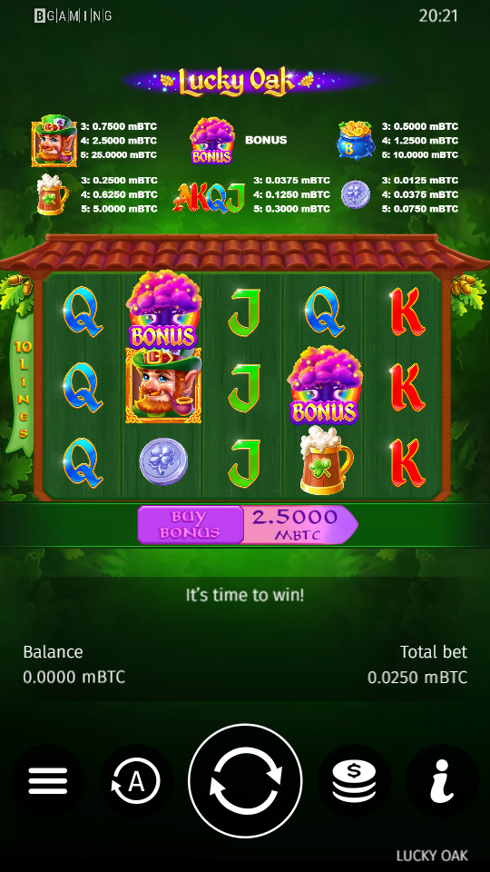 Lucky Oak LTC Casino Screenshot