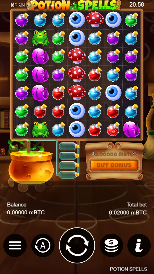 Potion Spells LTC Casino Screenshot